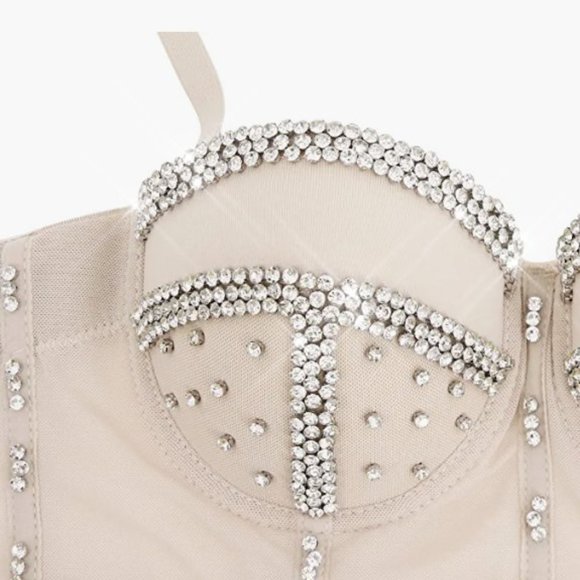 NEW Sparkling Bling Swarovski Crystal Rhinestone Bustier Bra Top + Gift! - Picture 9 of 10